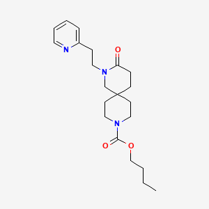molecular formula C21H31N3O3 B5649496 butyl 3-oxo-2-(2-pyridin-2-ylethyl)-2,9-diazaspiro[5.5]undecane-9-carboxylate 