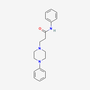 molecular formula C19H23N3O B5649513 N-phenyl-3-(4-phenyl-1-piperazinyl)propanamide 