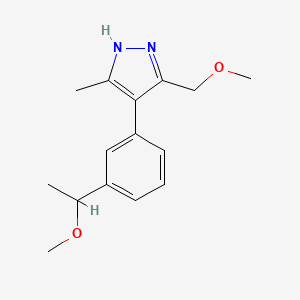 molecular formula C15H20N2O2 B5649531 4-[3-(1-methoxyethyl)phenyl]-5-(methoxymethyl)-3-methyl-1H-pyrazole 
