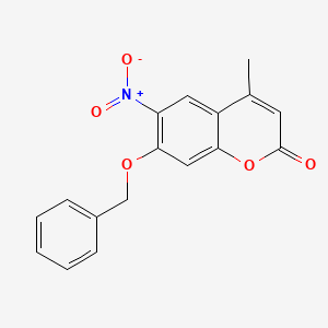 molecular formula C17H13NO5 B5649535 7-(benzyloxy)-4-methyl-6-nitro-2H-chromen-2-one 