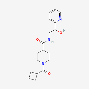 molecular formula C18H25N3O3 B5649558 1-(cyclobutylcarbonyl)-N-[2-hydroxy-2-(2-pyridinyl)ethyl]-4-piperidinecarboxamide 