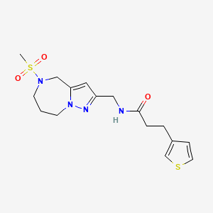 N-{[5-(methylsulfonyl)-5,6,7,8-tetrahydro-4H-pyrazolo[1,5-a][1,4]diazepin-2-yl]methyl}-3-(3-thienyl)propanamide