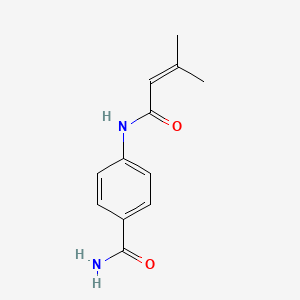 molecular formula C12H14N2O2 B5649577 4-[(3-methyl-2-butenoyl)amino]benzamide 