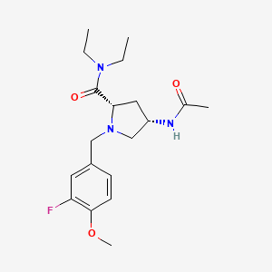 molecular formula C19H28FN3O3 B5649586 (4S)-4-(acetylamino)-N,N-diethyl-1-(3-fluoro-4-methoxybenzyl)-L-prolinamide 