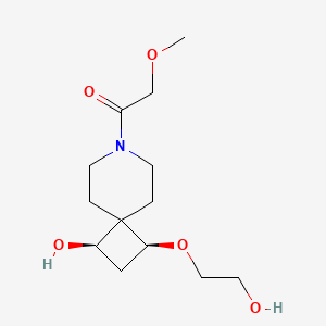 molecular formula C13H23NO5 B5649605 (1R*,3S*)-3-(2-hydroxyethoxy)-7-(methoxyacetyl)-7-azaspiro[3.5]nonan-1-ol 