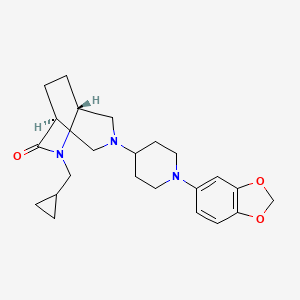 molecular formula C23H31N3O3 B5649623 (1S*,5R*)-3-[1-(1,3-benzodioxol-5-yl)piperidin-4-yl]-6-(cyclopropylmethyl)-3,6-diazabicyclo[3.2.2]nonan-7-one 