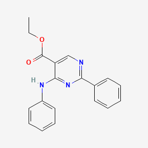 molecular formula C19H17N3O2 B5649627 ethyl 4-anilino-2-phenyl-5-pyrimidinecarboxylate 