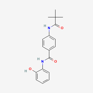 molecular formula C18H20N2O3 B5649690 4-[(2,2-dimethylpropanoyl)amino]-N-(2-hydroxyphenyl)benzamide 
