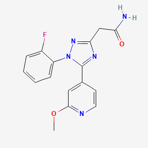 molecular formula C16H14FN5O2 B5649704 2-[1-(2-fluorophenyl)-5-(2-methoxypyridin-4-yl)-1H-1,2,4-triazol-3-yl]acetamide 