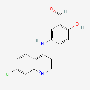 molecular formula C16H11ClN2O2 B564971 5-[(7-Chloro-4-quinolinyl)amino]-2-hydroxybenzaldehyde CAS No. 172476-18-5