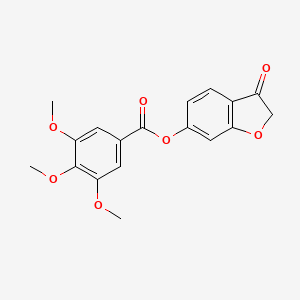 molecular formula C18H16O7 B5649712 3-oxo-2,3-dihydro-1-benzofuran-6-yl 3,4,5-trimethoxybenzoate 