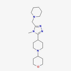 molecular formula C19H33N5O B5649718 4-[4-methyl-5-(piperidin-1-ylmethyl)-4H-1,2,4-triazol-3-yl]-1-(tetrahydro-2H-pyran-4-yl)piperidine 