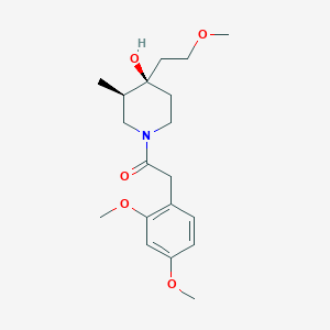 molecular formula C19H29NO5 B5649730 (3R*,4R*)-1-[(2,4-dimethoxyphenyl)acetyl]-4-(2-methoxyethyl)-3-methyl-4-piperidinol 
