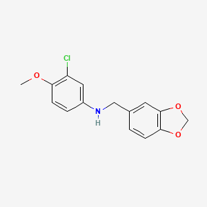 molecular formula C15H14ClNO3 B5649752 (1,3-benzodioxol-5-ylmethyl)(3-chloro-4-methoxyphenyl)amine 