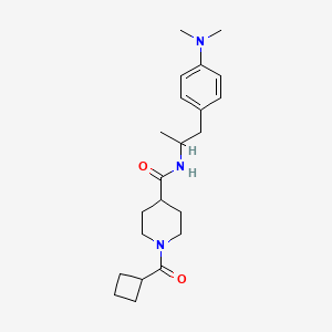 molecular formula C22H33N3O2 B5649757 1-(cyclobutylcarbonyl)-N-{2-[4-(dimethylamino)phenyl]-1-methylethyl}-4-piperidinecarboxamide 