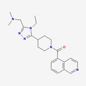 molecular formula C22H28N6O B5649761 ({4-ethyl-5-[1-(isoquinolin-5-ylcarbonyl)piperidin-4-yl]-4H-1,2,4-triazol-3-yl}methyl)dimethylamine 