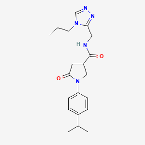 molecular formula C20H27N5O2 B5649831 1-(4-isopropylphenyl)-5-oxo-N-[(4-propyl-4H-1,2,4-triazol-3-yl)methyl]-3-pyrrolidinecarboxamide 