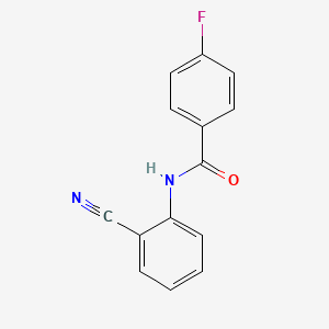 molecular formula C14H9FN2O B5649854 N-(2-cyanophenyl)-4-fluorobenzamide 