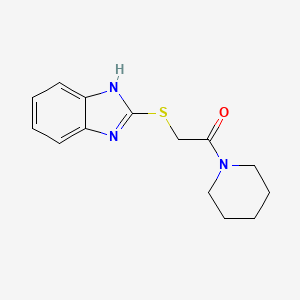 molecular formula C14H17N3OS B5649867 2-{[2-oxo-2-(1-piperidinyl)ethyl]thio}-1H-benzimidazole 