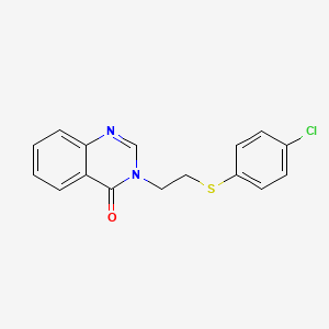 molecular formula C16H13ClN2OS B5649881 3-{2-[(4-chlorophenyl)thio]ethyl}-4(3H)-quinazolinone 
