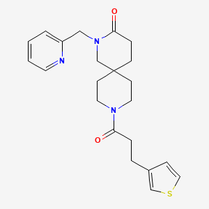 molecular formula C22H27N3O2S B5649885 2-(pyridin-2-ylmethyl)-9-[3-(3-thienyl)propanoyl]-2,9-diazaspiro[5.5]undecan-3-one 