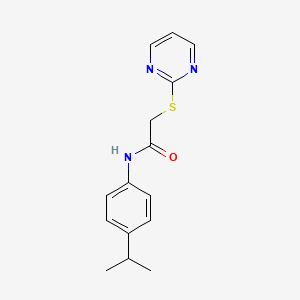 molecular formula C15H17N3OS B5649895 N-(4-isopropylphenyl)-2-(2-pyrimidinylthio)acetamide 