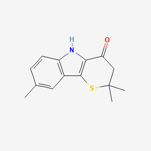 molecular formula C14H15NOS B5649929 2,2,8-trimethyl-2,3-dihydrothiopyrano[3,2-b]indol-4(5H)-one 