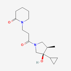 molecular formula C16H26N2O3 B5649930 1-{3-[(3R*,4R*)-3-cyclopropyl-3-hydroxy-4-methyl-1-pyrrolidinyl]-3-oxopropyl}-2-piperidinone 