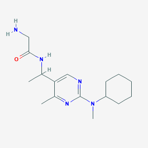 molecular formula C16H27N5O B5649950 N~1~-(1-{2-[cyclohexyl(methyl)amino]-4-methyl-5-pyrimidinyl}ethyl)glycinamide hydrochloride 