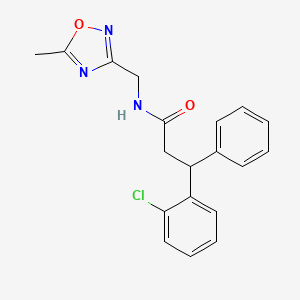 3-(2-chlorophenyl)-N-[(5-methyl-1,2,4-oxadiazol-3-yl)methyl]-3-phenylpropanamide