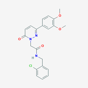 molecular formula C21H20ClN3O4 B5649966 N-(2-chlorobenzyl)-2-[3-(3,4-dimethoxyphenyl)-6-oxo-1(6H)-pyridazinyl]acetamide 