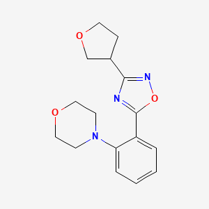 molecular formula C16H19N3O3 B5649969 4-{2-[3-(tetrahydrofuran-3-yl)-1,2,4-oxadiazol-5-yl]phenyl}morpholine 