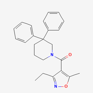 molecular formula C24H26N2O2 B5649989 1-[(3-ethyl-5-methylisoxazol-4-yl)carbonyl]-3,3-diphenylpiperidine 