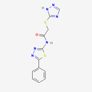 molecular formula C12H10N6OS2 B5650008 N-(5-phenyl-1,3,4-thiadiazol-2-yl)-2-(1H-1,2,4-triazol-5-ylthio)acetamide 