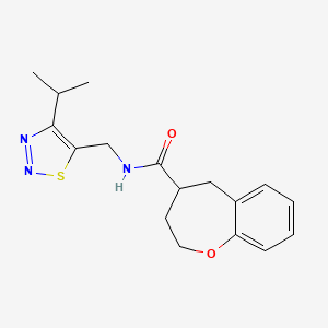 molecular formula C17H21N3O2S B5650022 N-[(4-isopropyl-1,2,3-thiadiazol-5-yl)methyl]-2,3,4,5-tetrahydro-1-benzoxepine-4-carboxamide 