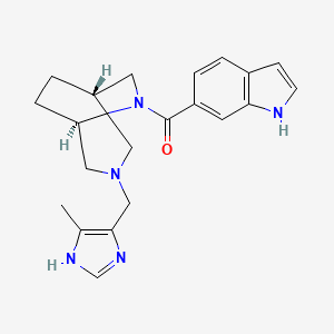 molecular formula C21H25N5O B5650028 (1S*,5R*)-6-(1H-indol-6-ylcarbonyl)-3-[(4-methyl-1H-imidazol-5-yl)methyl]-3,6-diazabicyclo[3.2.2]nonane 