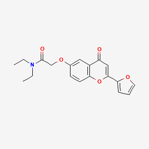 molecular formula C19H19NO5 B5650045 N,N-diethyl-2-{[2-(2-furyl)-4-oxo-4H-chromen-6-yl]oxy}acetamide 