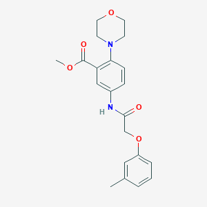 molecular formula C21H24N2O5 B5650053 methyl 5-{[(3-methylphenoxy)acetyl]amino}-2-(4-morpholinyl)benzoate 