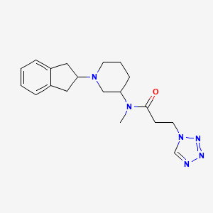 molecular formula C19H26N6O B5650056 N-[1-(2,3-dihydro-1H-inden-2-yl)-3-piperidinyl]-N-methyl-3-(1H-tetrazol-1-yl)propanamide 