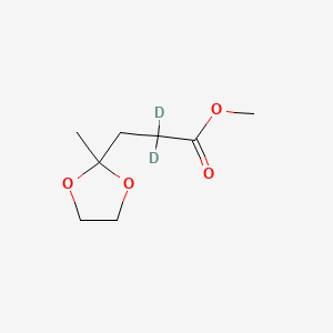 molecular formula C8H14O4 B565006 2-Methyl-1,3-dioxolane-2-propanoic Acid Methyl Ester-d2 CAS No. 1216512-70-7