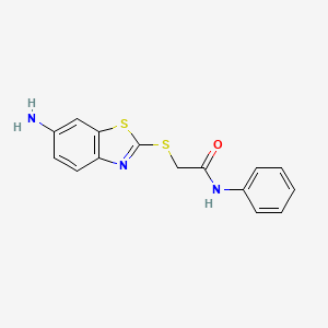 molecular formula C15H13N3OS2 B5650062 2-[(6-amino-1,3-benzothiazol-2-yl)thio]-N-phenylacetamide 