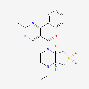 molecular formula C20H24N4O3S B5650081 (4aR*,7aS*)-1-ethyl-4-[(2-methyl-4-phenylpyrimidin-5-yl)carbonyl]octahydrothieno[3,4-b]pyrazine 6,6-dioxide 