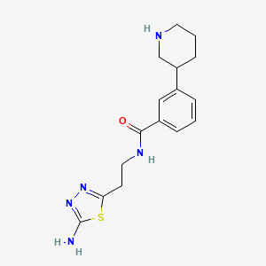 N-[2-(5-amino-1,3,4-thiadiazol-2-yl)ethyl]-3-piperidin-3-ylbenzamide