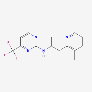 molecular formula C14H15F3N4 B5650092 N-[1-methyl-2-(3-methylpyridin-2-yl)ethyl]-4-(trifluoromethyl)pyrimidin-2-amine 