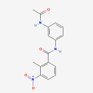 molecular formula C16H15N3O4 B5650097 N-[3-(acetylamino)phenyl]-2-methyl-3-nitrobenzamide 
