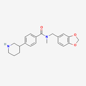 molecular formula C21H24N2O3 B5650122 N-(1,3-benzodioxol-5-ylmethyl)-N-methyl-4-piperidin-3-ylbenzamide 