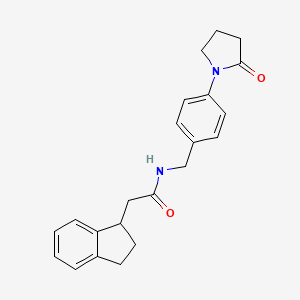 molecular formula C22H24N2O2 B5650127 2-(2,3-dihydro-1H-inden-1-yl)-N-[4-(2-oxo-1-pyrrolidinyl)benzyl]acetamide 