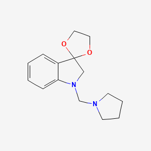 molecular formula C15H20N2O2 B5650140 1'-(1-pyrrolidinylmethyl)-1',2'-dihydrospiro[1,3-dioxolane-2,3'-indole] 