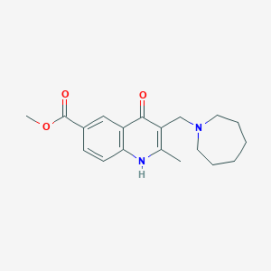 molecular formula C19H24N2O3 B5650147 methyl 3-(1-azepanylmethyl)-4-hydroxy-2-methyl-6-quinolinecarboxylate 