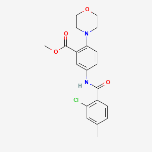 molecular formula C20H21ClN2O4 B5650157 methyl 5-[(2-chloro-4-methylbenzoyl)amino]-2-(4-morpholinyl)benzoate 